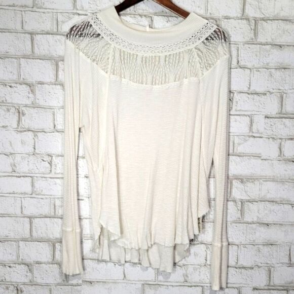 NWOT Free People Spring Valley Top in Ivory - Picture 4 of 7